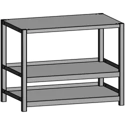 Finishing module with 2 universal-shelves (low)