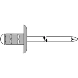 GESIPA Blindniete Polygrip Alu/Stahl Form A großer Flachkopf